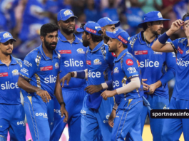 Mumbai Indians players celebrating a wicket during IPL 2025 match