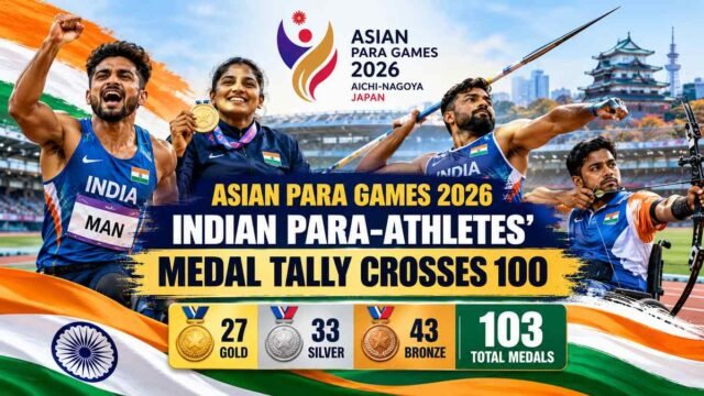 Indian para-athletes cross 100 medals at Asian Para Games 2026