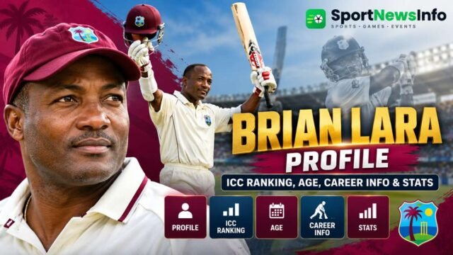 Brian Lara profile featuring his cricket career, ICC ranking, age and career statistics
