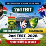 South Africa vs Australia 2nd Test 2026 scorecard and result